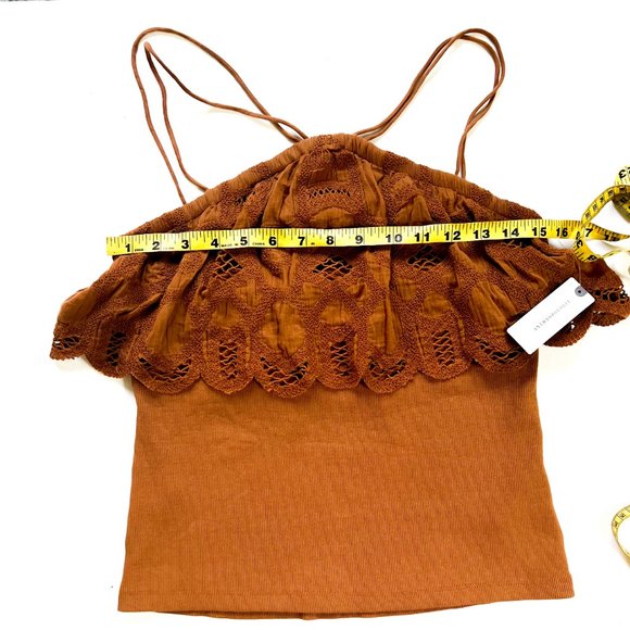 NWT anthropologie strappy tank top w/lace detail M - Picture 6 of 7
